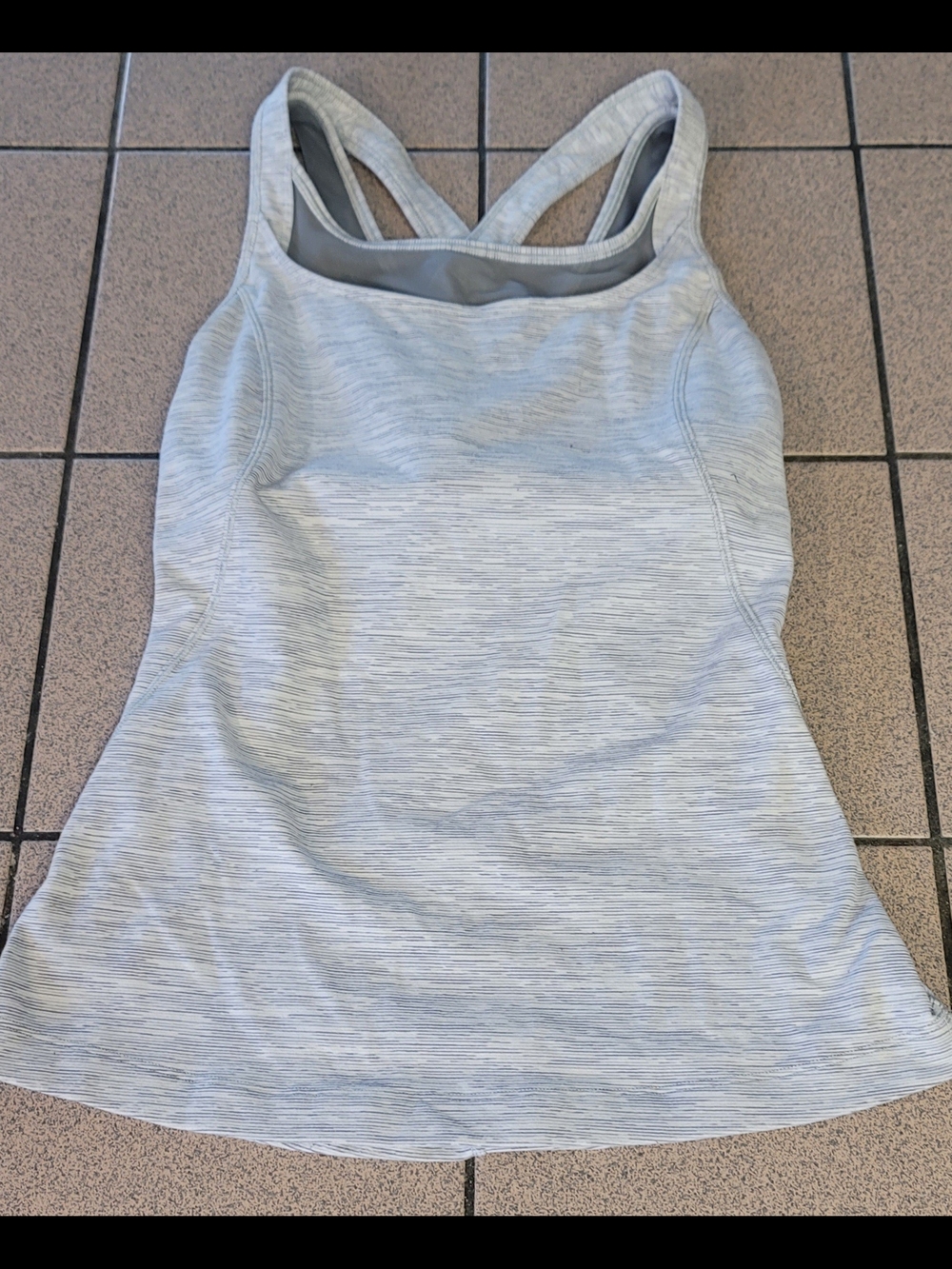 lululemon athletica Light Gray Striated Racerback Tank